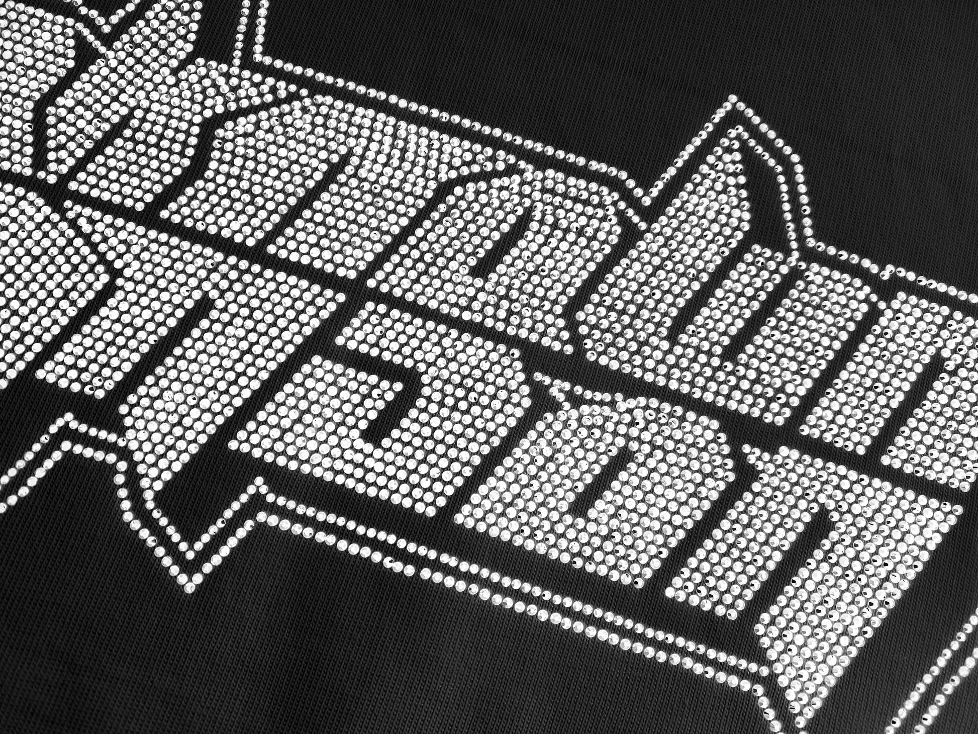 RETRO LOGO RHINESTONE TEE - BLACK