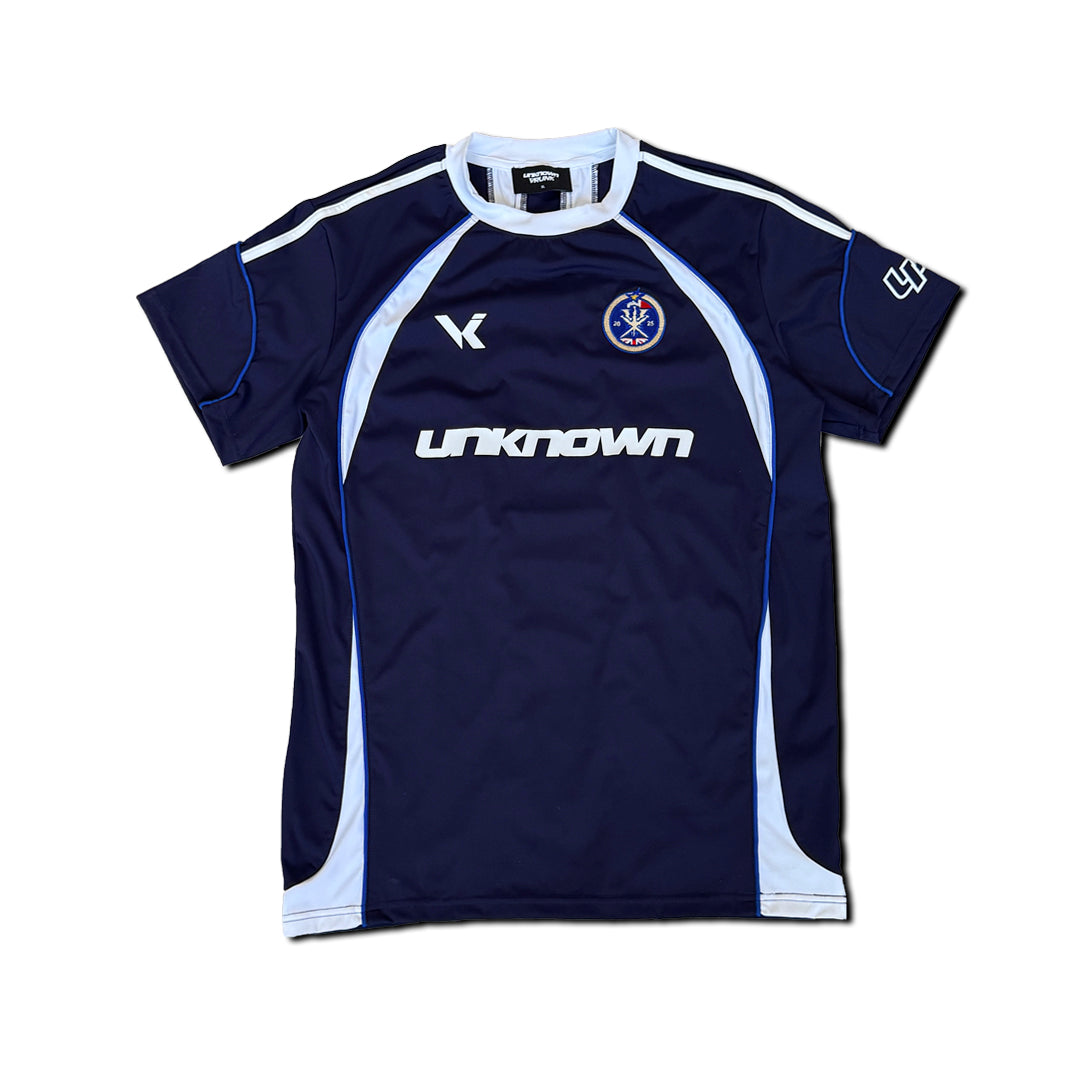UNKNOWN X VRUNK FOOTY TEE - NAVY